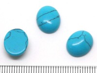 Кабошон каменный 043 Овал 12*10*5мм Бирюза голубая (камни)