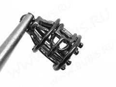 Подвеска Клетка 01 3D 18*12,5*12,5мм чёрный никель (литьё)