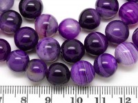 (ОПТ) Бусина округлая ГЛАДКАЯ 10мм Агат Мадагаскарский сиренево-фиолетовый (камни) (НИТЬ)