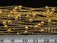 Цепочка C22 звено 2*1,5мм и шарик 3,5мм золотистая (Brass) (50см)