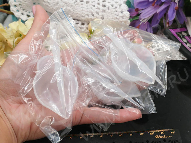 Комплект для работы со смолой 04 силиконовый стаканчик 6*4*2см + силиконовая палочка 9см полупрозрачные (инструменты для бижутерии)