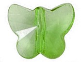 Бусина Бабочка 13 гранёная 14,5*11,5*6,5мм жёлто-зелёная прозрачная (акрил) (5шт.)