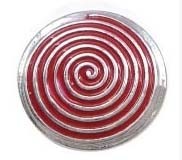 Кнопка для браслета Нуса (Noosa) 066 Спираль 20мм красная (литьё и эмаль)