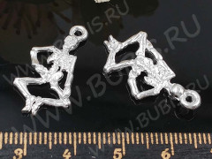Подвеска Скелетик 02 3D 26*13,5*3,5мм серебристый (литьё)