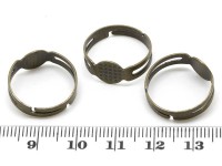 Основа (заготовка) для кольца 086 17мм со сплошной платформой 8мм античная бронза (Brass)