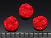 Кабошон декоративный 19 Круг с кристаллами 12*12*4,5мм св.красный непрозрачный (резин)