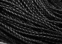 Шнур кожаный 05 кожзам плетёный круглый 3мм чёрный (1м)