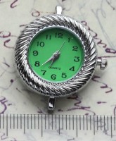 Заготовка для часов 014 31*27*8,5мм цвет платины+зелёный (часы)