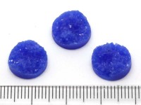 Кабошон декоративный 19 Круг с кристаллами 12*12*4,5мм синий непрозрачный (резин)