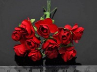 (СКИДКИ!!!) Цветок для декора 01 бумажный 70*10*10мм красный (декор) (12шт.)