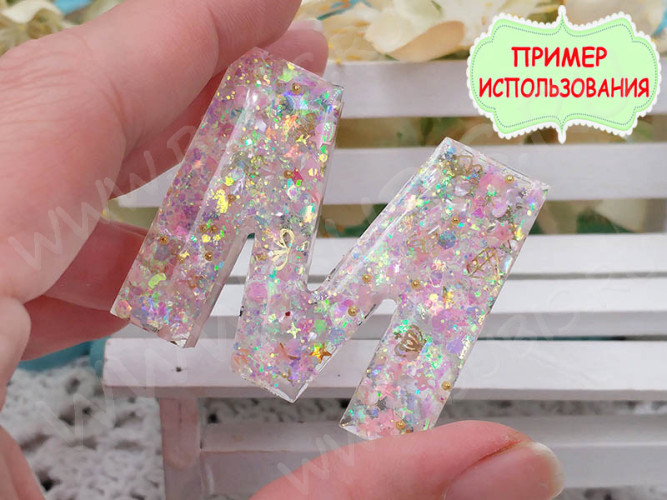 Молд 112 для эпоксидной смолы 36*19,5см Буквы и Цифры (силикон)