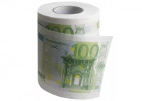 Прикол Туалетная бумага 01 100 евро 10*9*8,5см бело-зелёная (разное)