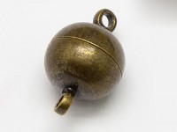 Магнитный замочек №41 Шар петельками 16*10мм античная бронза (Brass)