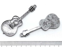 Подвеска Гитара 06 большая 50*18*3мм античное серебро (литьё)