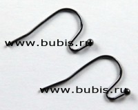 (ОПТ) Швензы-крючки №005 с шариком 20*12мм чёрный никель без никеля (Brass) (100 пар)