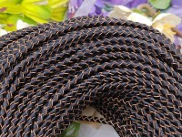 Шнур кожаный 56 натуральный плетёный круглый 3мм чёрный (1м)