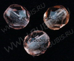 Овальные гранёные бусины 7*6мм персиковые прозрачные (стекло) (10шт.)