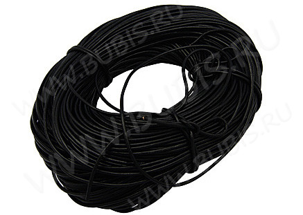 Шнур кожаный 11 воловья кожа округлый 3мм чёрный (1м)