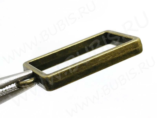 Подвеска Рамка 08 Прямоугольник для эпоксидки/полимерки 34,5*19,5*4,2мм античная бронза (литьё)