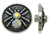 Кнопка для браслета Нуса (Noosa) 075 Паук 20мм античное серебро (литьё и стразы)