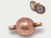 Магнитный замочек №07 с петельками овальный 11,5*6*6мм античная медь (Brass)