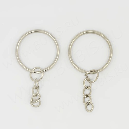 Карабин для брелка 19 Кольцо 25*25*2,3мм и цепочка 28*4,5*1,5мм цвет платины (Iron)