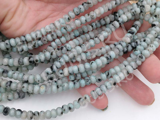 (СКИДКИ!!!) Бусина каменная Рондель 26 6,5*6,5*4мм Пегматит Амазонитовый натуральный (камни) (10шт.)
