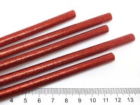 Клей 18 Стержень для маленького термопистолета С БЛЁСТКАМИ 300*7мм красный (инструменты для бижутерии)