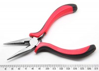Тонкогубцы (утконосы короткие) 06 с пружинкой 135мм с красно-чёрными ручками (инструменты для бижутерии)