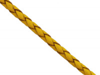 Шнур кожаный 40 натуральный плетёный круглый 2,7-3мм золотистый жёлтый (1м)