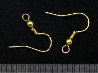 Швензы-крючки №048 с пружинкой и шариком 18,5*17мм золотистый (Brass) (1 пара)