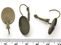 Швензы с французским замком №08 с сеттингом 18*13мм 30,5*14,5мм античная бронза (Brass) (1 пара)