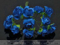 (СКИДКИ!!!) Цветок для декора 01 бумажный 70*10*10мм синий (декор) (12шт.)
