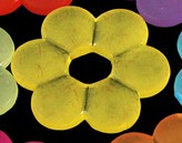 Бусина акрил Цветочек 54 матовый ронделька 16*15*2,35мм жёлтый полупрозрачный (акрил) (10шт.)