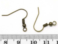 Швензы-крючки №049 с пружинкой и шариком 19*18,5мм античная бронза (Brass) (1 пара)