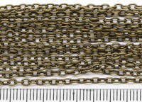 Цепочка I029 с простым плетением звено 3*2мм античная бронза (Iron) (50см)