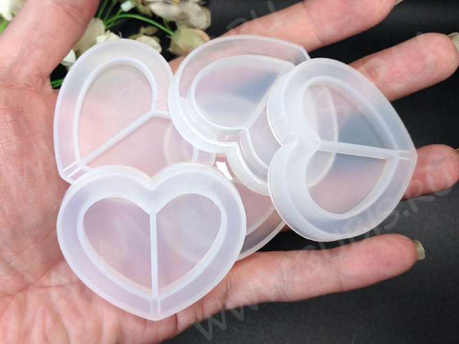 Молд 153 для эпоксидной смолы 50*45*8мм Шейкер/рамка Сердце (силикон)