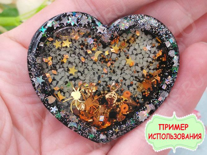 Молд 153 для эпоксидной смолы 50*45*8мм Шейкер/рамка Сердце (силикон)