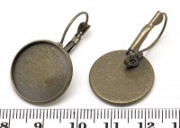Швензы с французским замком №07 с сеттингом 18мм 32*19,5*13мм античная бронза (Brass) (1 пара)
