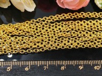 Цепочка I029 с простым плетением звено 3*2мм золотистая (Iron) (50см)