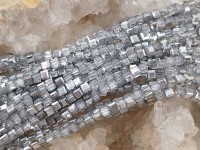 Бусина кристалл гранёный Кубик 2,5*2,5*2мм прозрачно-серебристый (имитация Сваровски) (10шт.)