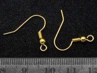 Швензы-крючки №014 с пружинкой и шариком 20*18,5мм золотистые (Brass) (1 пара)