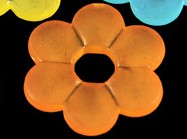 Бусина акрил Цветочек 54 матовый ронделька 16*15*2,35мм оранжевый полупрозрачный (акрил) (10шт.)
