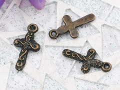 (СКИДКИ!!!) Подвеска Крестик 03 18*10*1,2мм античная бронза (литьё) (10шт.)