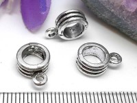 (СКИДКИ!!!) Бусина с петлёй 036 Бейл 3 кольца 12,5*9*4,5мм античное серебро (литьё) (10шт.)