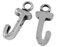 Подвеска буква "J" 16,5*6,5*2,5мм античное серебро (литьё)