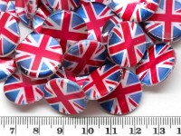 (СКИДКИ!!!) Бусина Круг 06 перламутр с принтом 19,5*19,5*3,5мм Британский флаг (перламутр и ракушки) (10шт.)