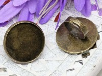 Основа (заготовка) для кольца 130 17мм с сеттингом 27мм античная бронза (Brass)