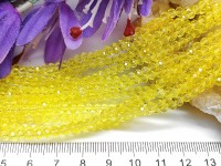 Бусина кристалл гранёный абакус 4,3*4*3,5мм жёлтый прозрачный (имитация Сваровски) (20шт.)