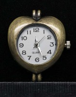 Заготовка для часов 122 Сердце 30*26,5*7,2мм античная бронза+белый (часы)